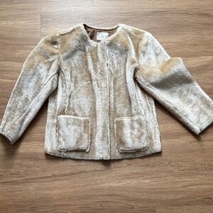 LOFT Tan Faux Fur Jacket